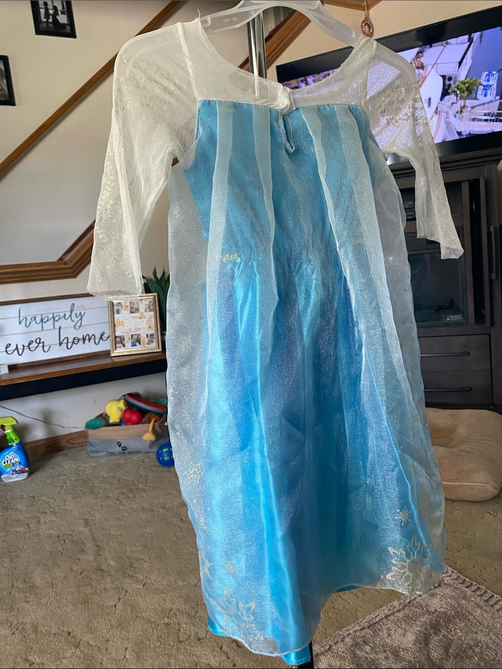 Disney Elsa Blue and White Sparkle Princess Costume Dress - Picture 2 of 2